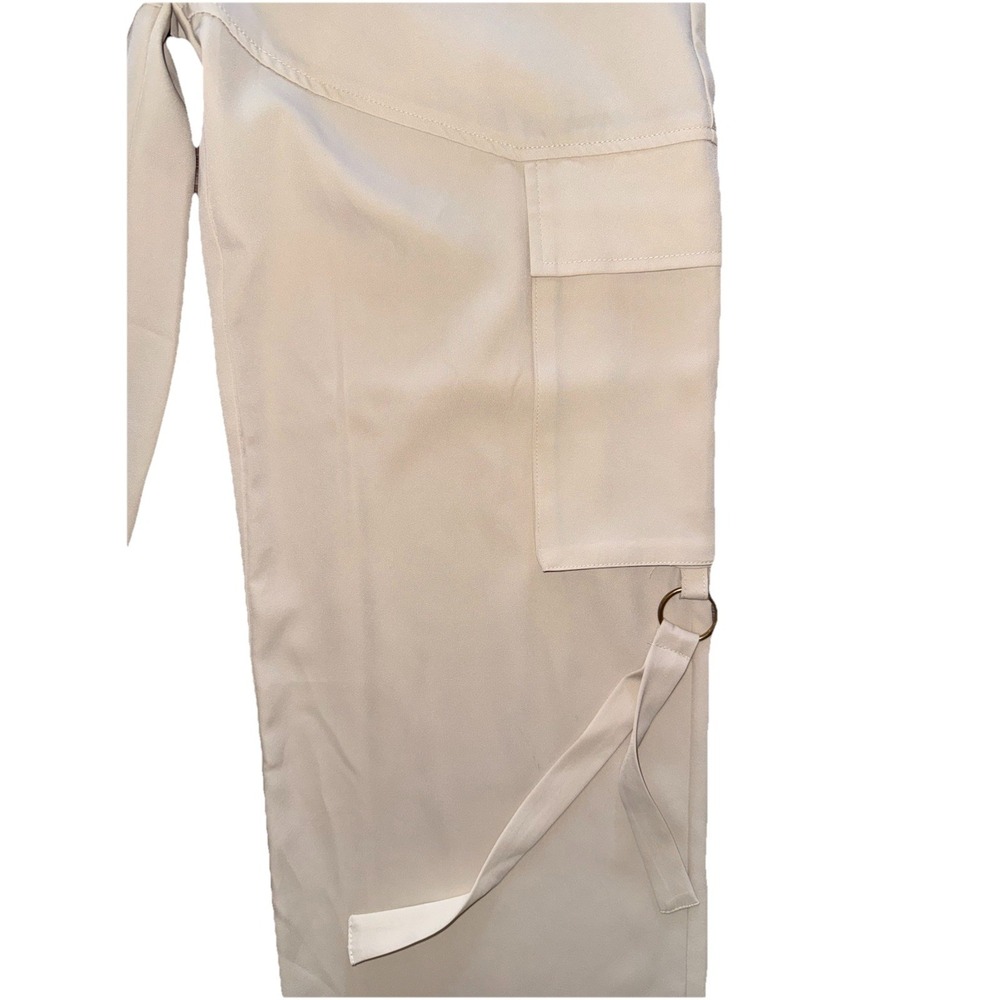 Alice Elle Ivory White Cargo Suspender Wide Leg Lightweight Pants Womens Size 10 - Picture 5 of 8